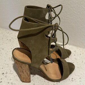 Schutz Cruz Comfy Lace Up Heels